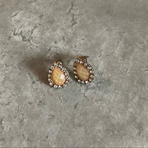 Rose gold and diamond detailed earrings